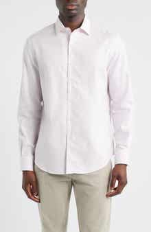 Bugatchi Alvin Shaped Fit Mini Check Button-Up Shirt