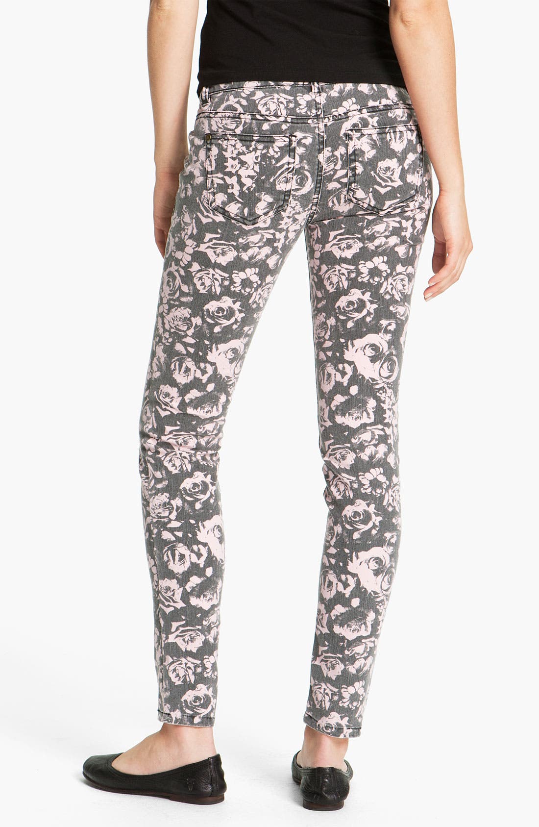FIRE Rose Print Skinny Jeans (Women) | Nordstrom