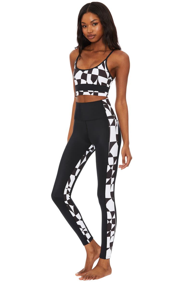 Geo Stripe High Waist Recycled Polyester Blend Leggings, Alternate, color, 70S GEO