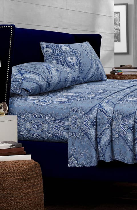 Atlantis Floral Print Cotton Sheet Set