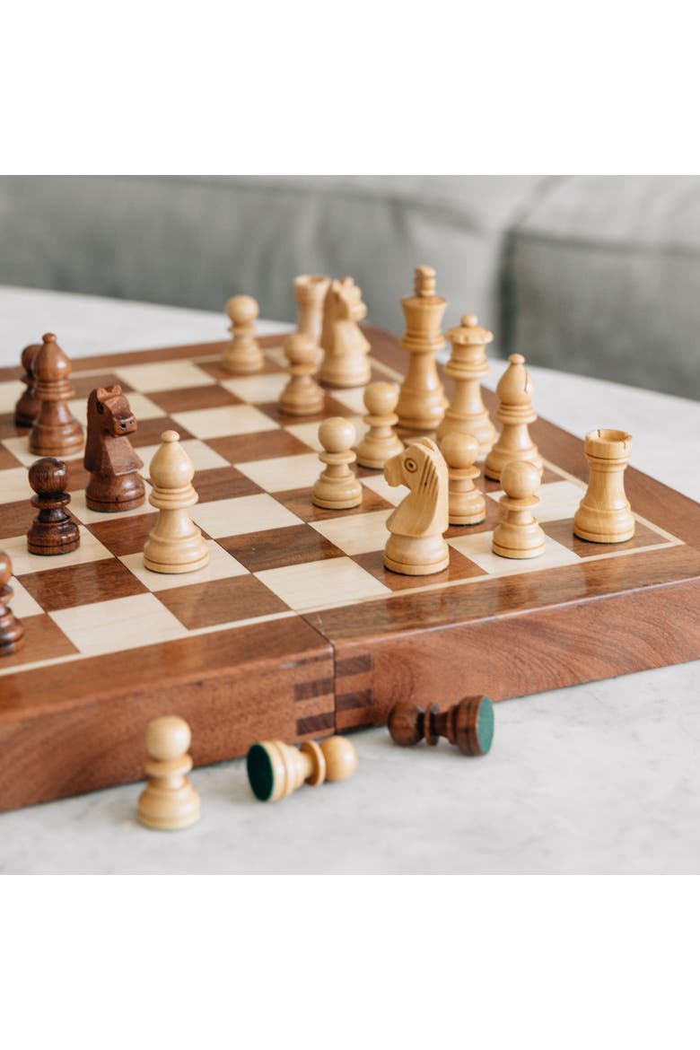 Store Away Chess Set, Alternate, color, Brown