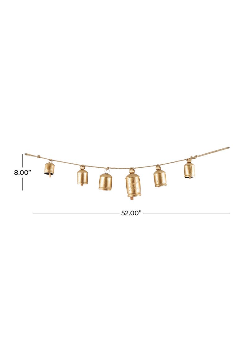 Bohemian Metal Cow Bell Garland, Alternate, color, GOLD
