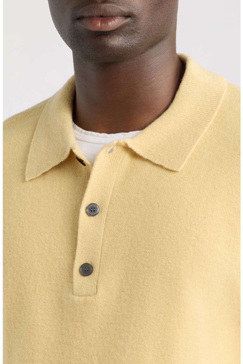 Boiled Wool Polo Sweater, Alternate, color, OLD YELLOW