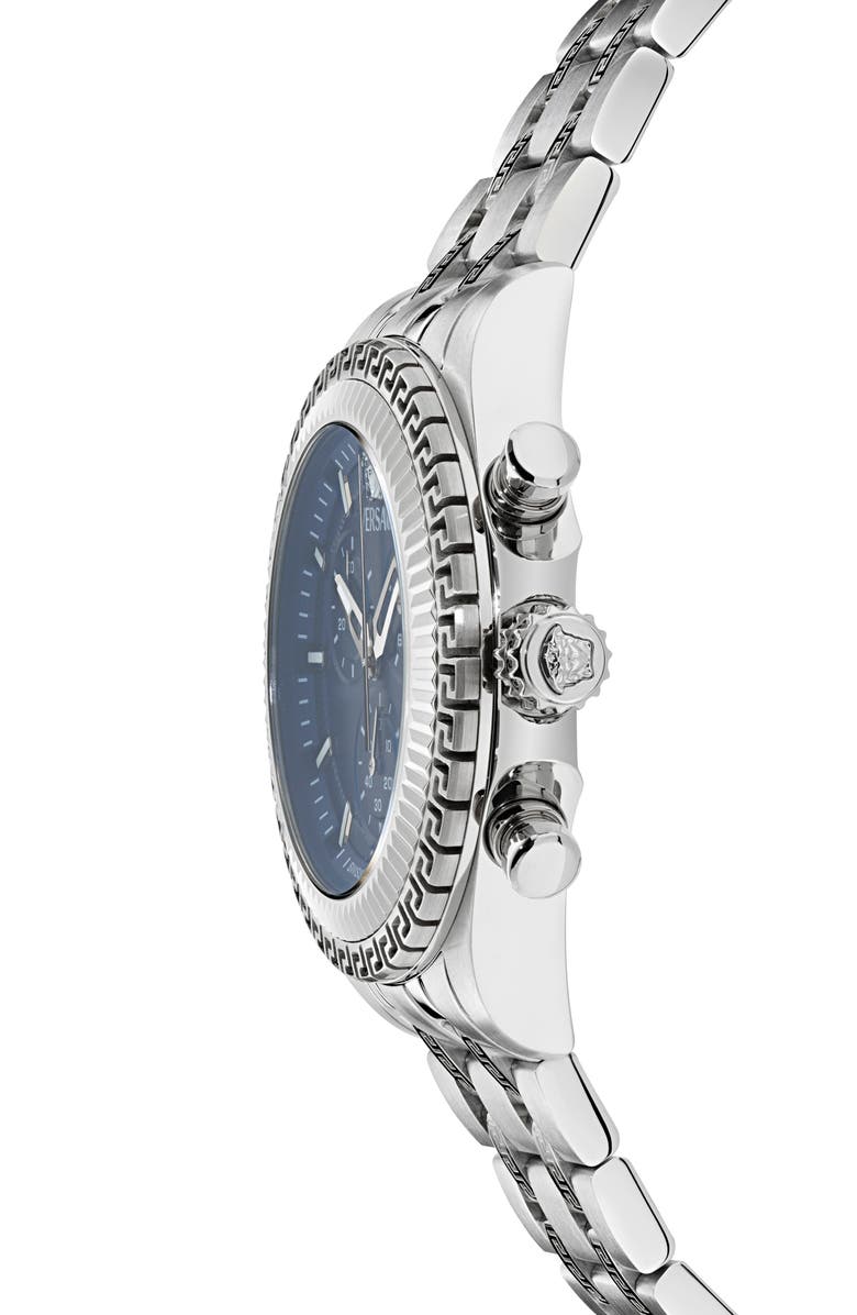 Versace Fornax Chronograph Bracelet Watch, 43mm, Alternate, color, Stainless Steel