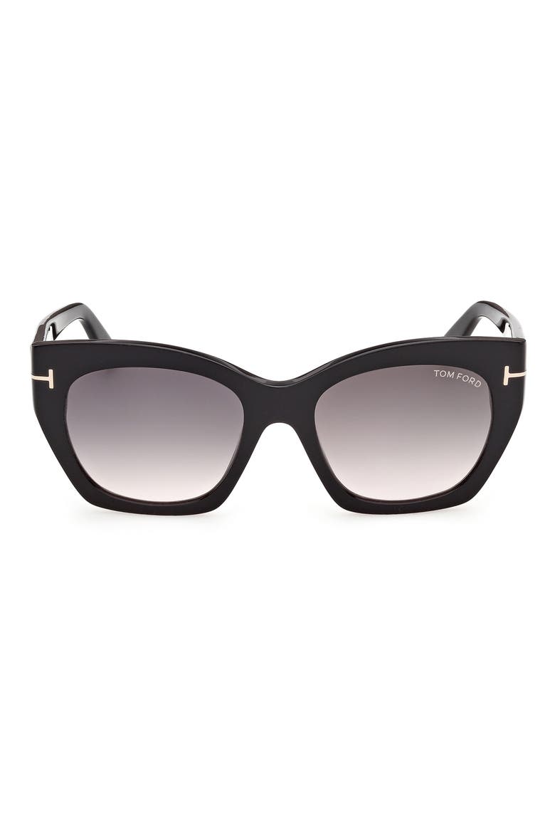 Joni 54mm Gradient Butterfly Sunglasses, Main, color, BLACK / ROSE GOLD / SMOKE