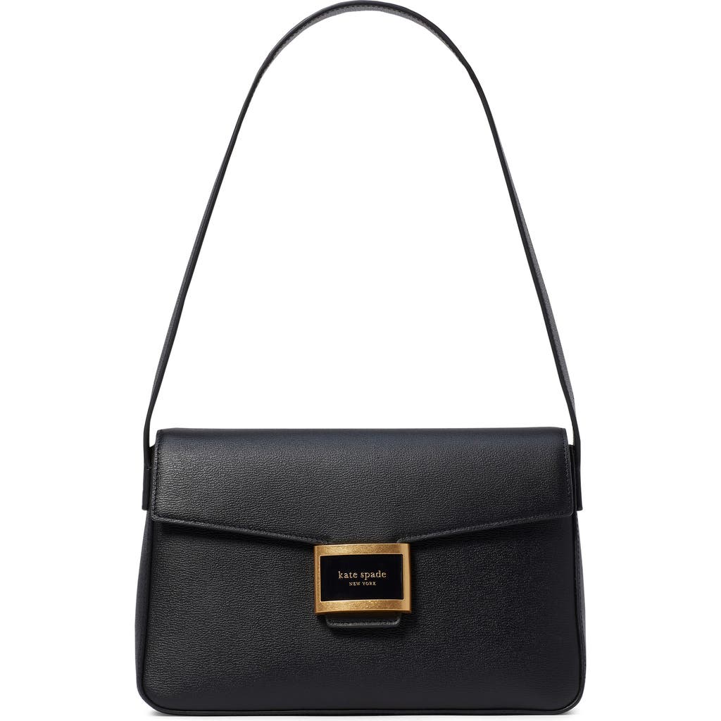 Shop Kate Spade New York Medium Katy Leather Shoulder Bag In Black