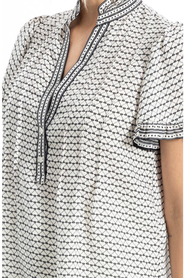 Flutter Sleeve Top, Alternate, color, BLACK/TOFU MIR/HEARTS