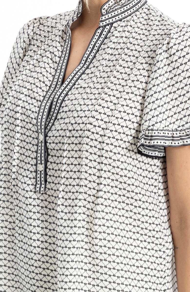 MAX STUDIO Flutter Sleeve Top, Alternate, color, Black/Tofu Mir/Hearts