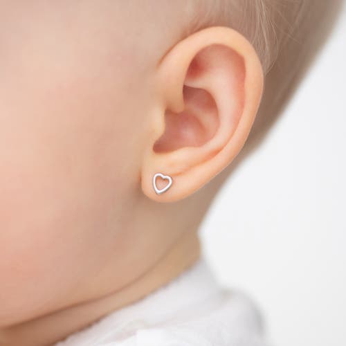 In Season Jewelry 14k Tiny Heart Earrings In Silver