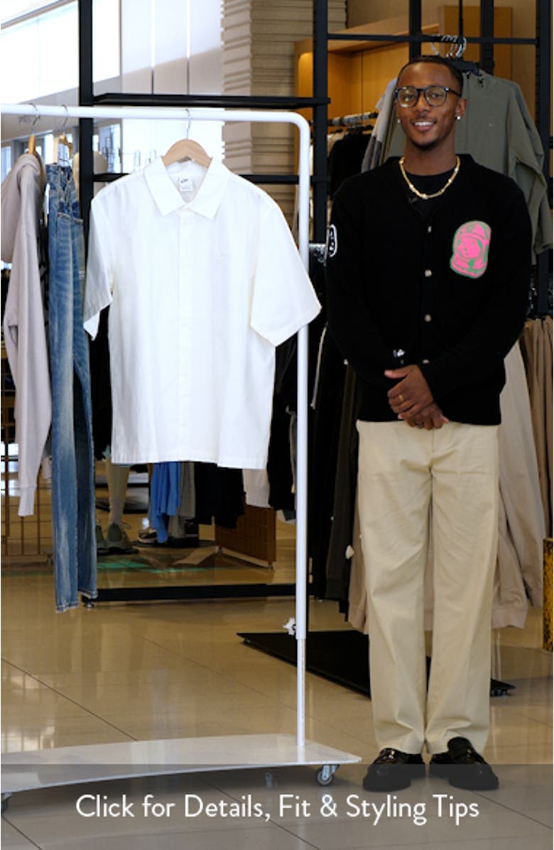 Club Oversize Short Sleeve Cotton Poplin Button-Up Shirt, sales video thumbnail