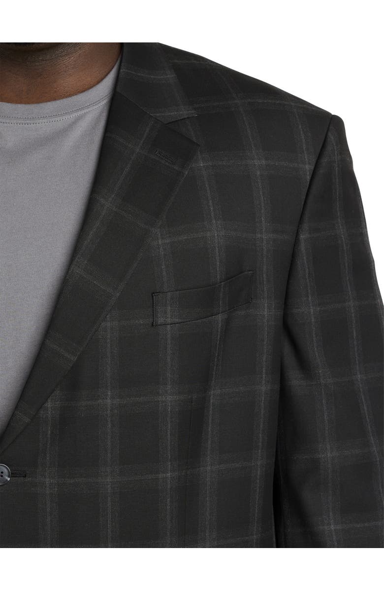 Oak Hill Premium by DXL Windowpane Sport Coat, Alternate, color, Black