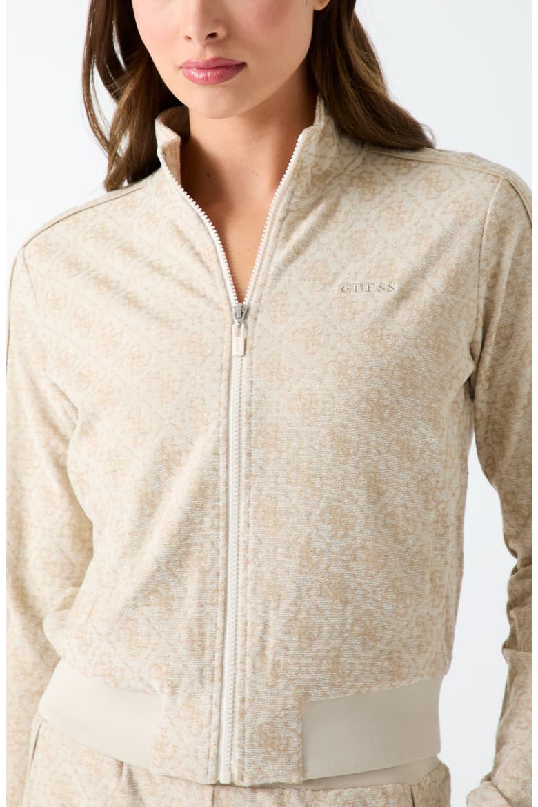 4G Logo Allover Jacquard Track Jacket, Alternate, color, BEIGE