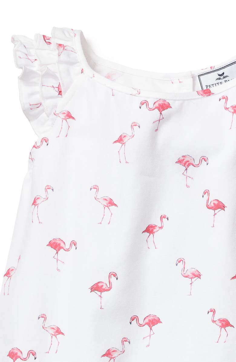 Petite Plume Kids' Amelie Flamingo Print Two-Piece Short Pajamas, Alternate, color, 
