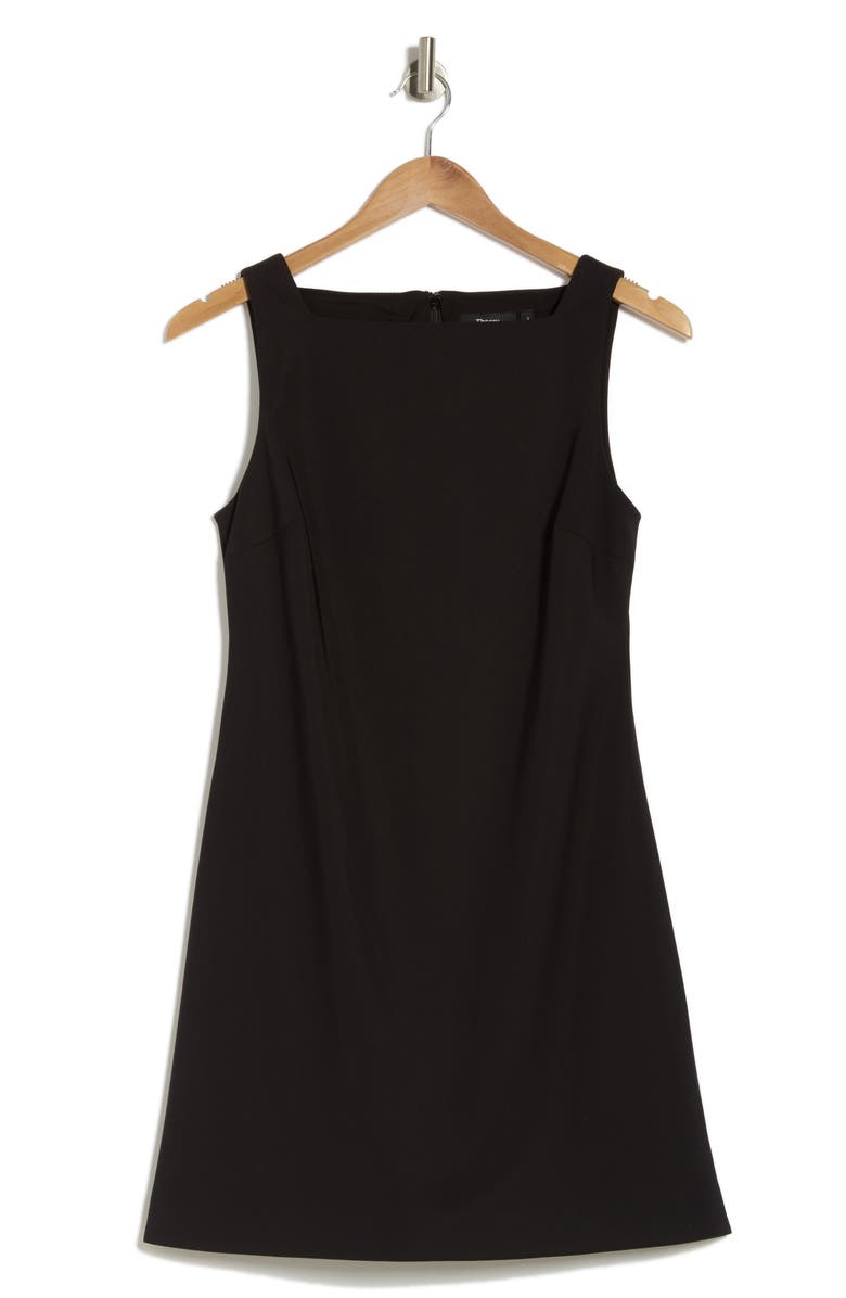 Theory Square Neck Minidress, Alternate, color, Blk