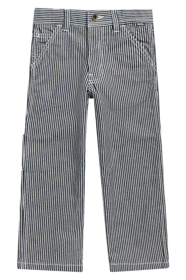 Kids' Tapered Hickory Stripe Carpenter Pants, Main, color, INDIGO