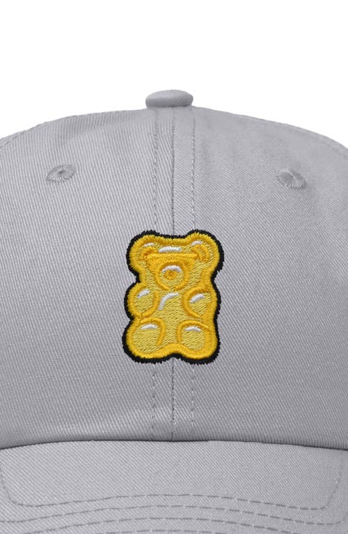 Dalix Yellow Gummy Embroidered Dad Cap In Gray