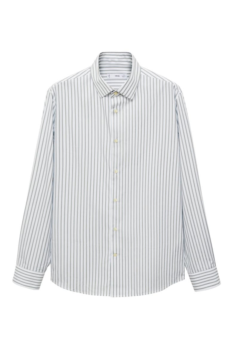 Slim Fit Stripe Button-Up Shirt, Alternate, color, KHAKI/ WHITE