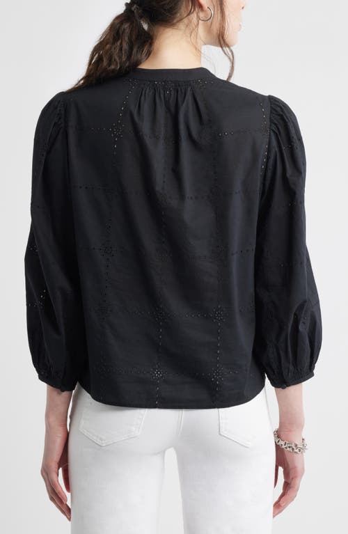 Caslonr Caslon(r) Eyelet Embroidered Cotton Popover Top