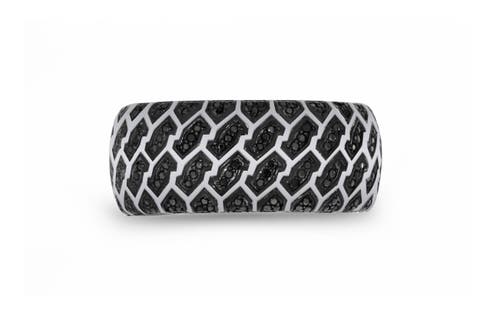 Fast Track Tire Tread Sterling Silver & Black Diamond Ring