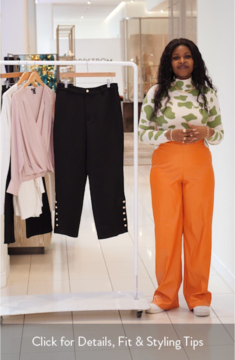 Button Detail Crop Straight Leg Pants, sales video thumbnail