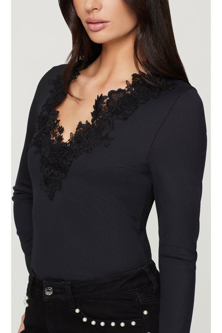 Piper Lace Combo Top, Alternate, color, Black