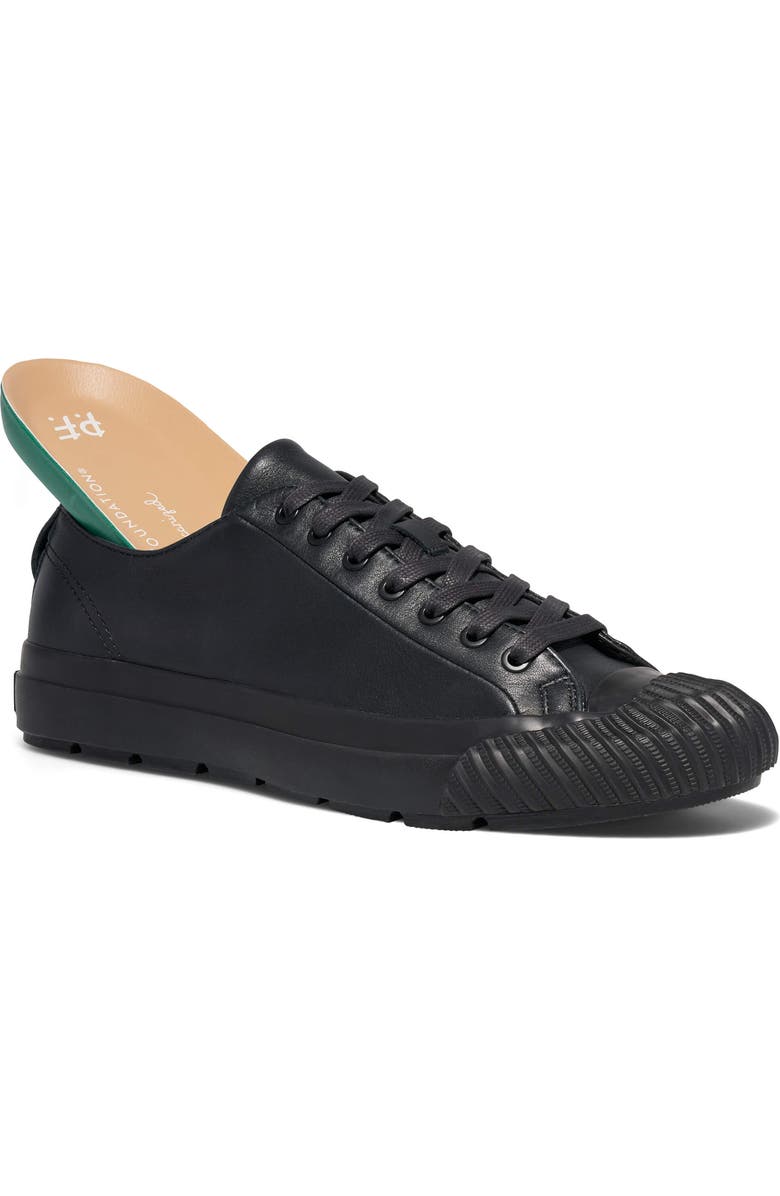P.F. Flyers Grounder Leather Low-Top Sneaker, Alternate, color, Black