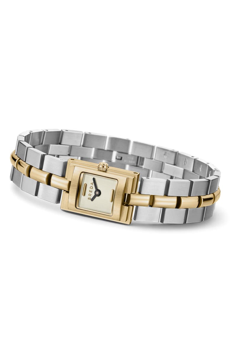 BREDA Relic Square Bracelet Watch, 16mm, Alternate, color, Two Tone
