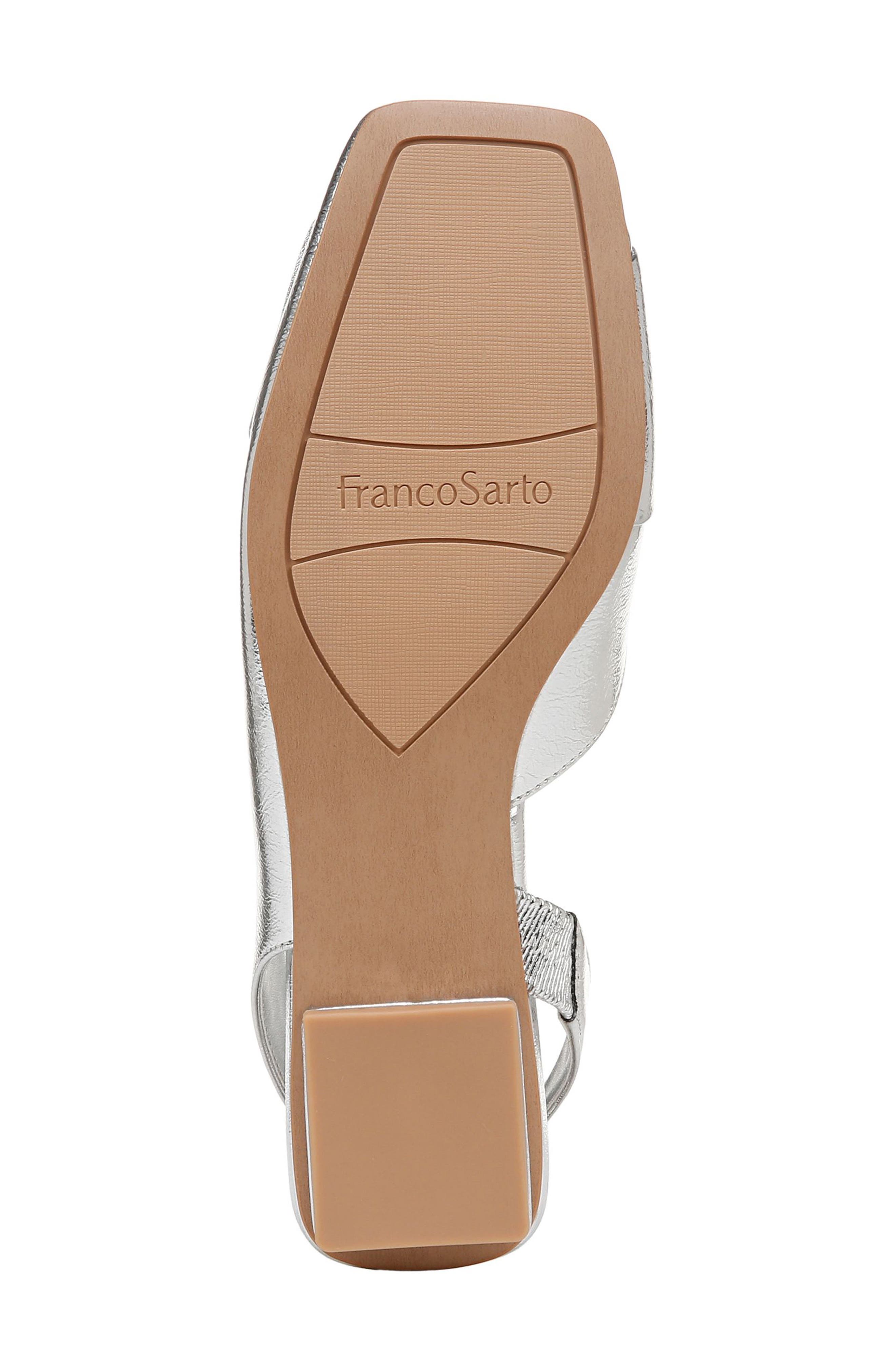 Franco Sarto Teagan Slingback Half d'Orsay Flat, Alternate, color, Silver