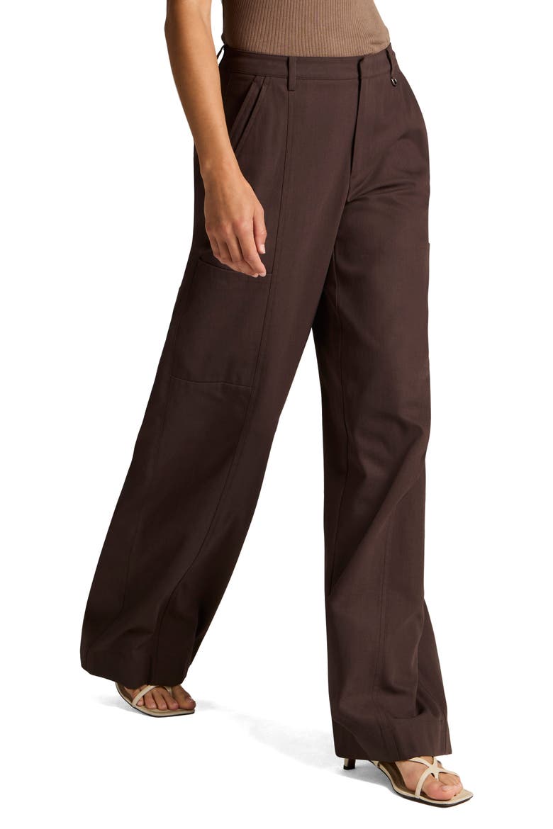 Mid Rise Wide Leg Panel Pants, Alternate, color, IRON