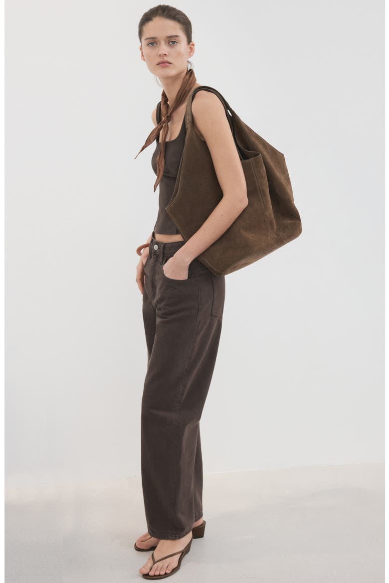Square Neck Crop Top, Alternate, color, BROWN