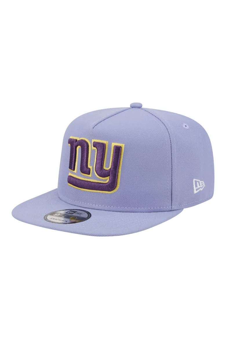 Men's New Era  Lavender New York Giants Bloom A-Frame 9FIFTY Snapback Hat, Alternate, color, Lavender