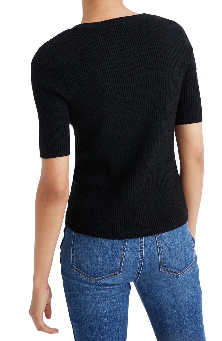 Madewell Hester Short Sleeve Cardigan Sweater, Alternate, color,