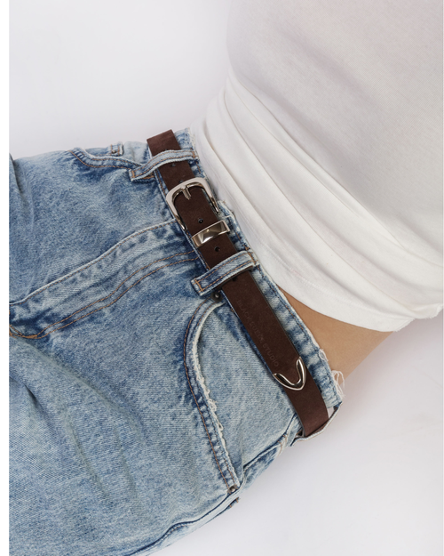 Black Suede Studio Western Belt In Multi