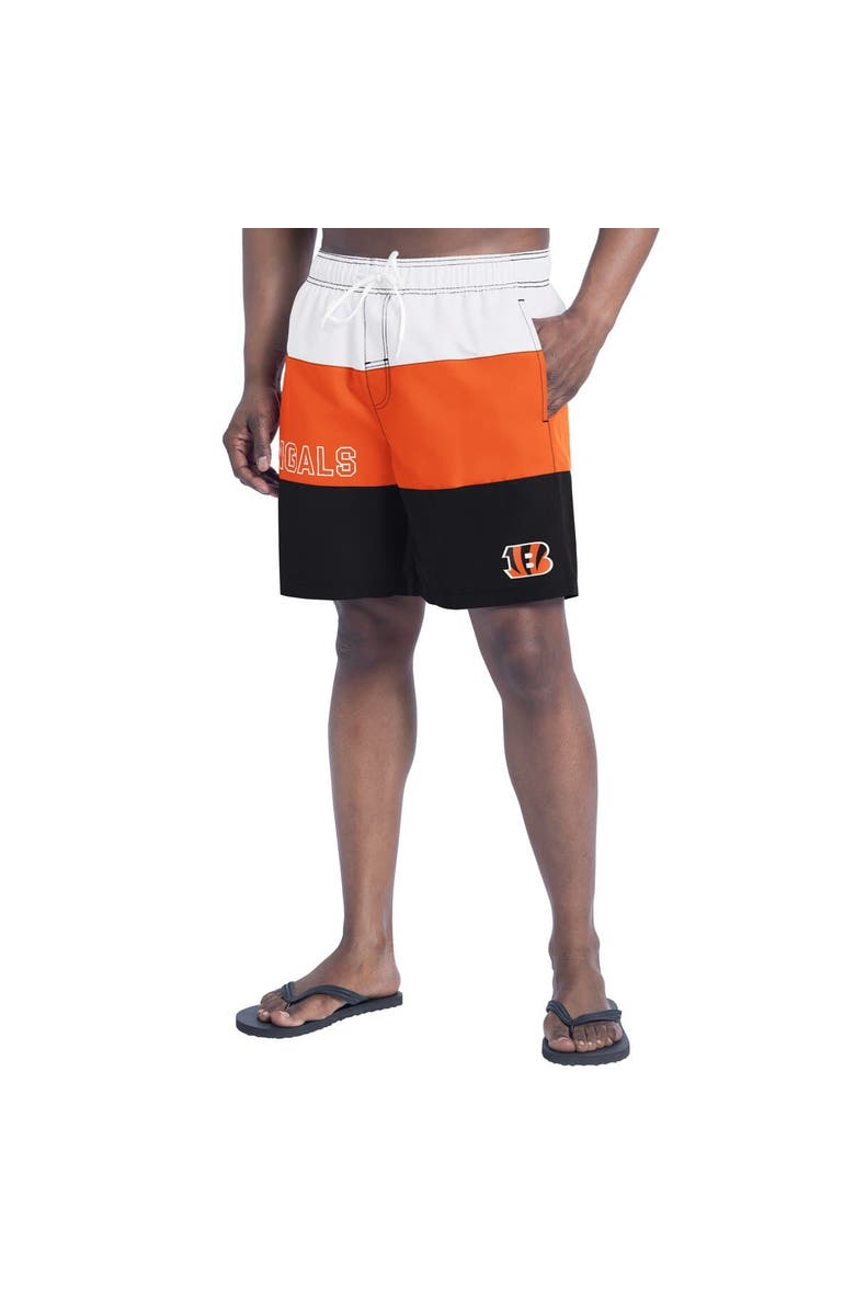 G-III SPORTS BY CARL BANKS Men's G-III Sports by Carl Banks  Black/Orange Cincinnati Bengals Sunrise Volley Swim Shorts, Main, color, Black
