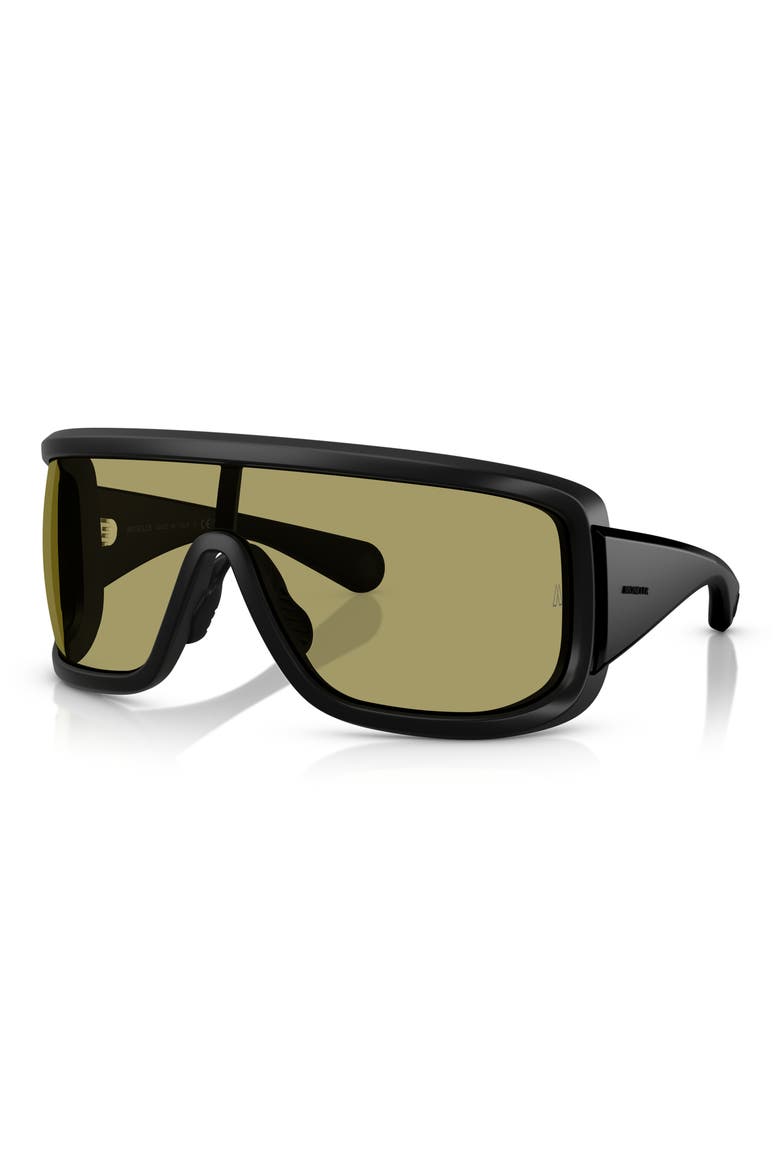 142mm Rectangular Shield Sunglasses, Alternate, color, MATTE BLACK