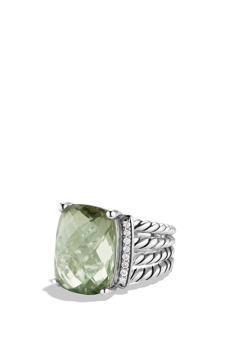 Wheaton Ring with Semiprecious Stone & Diamonds, Main, color, PRASIOLITE