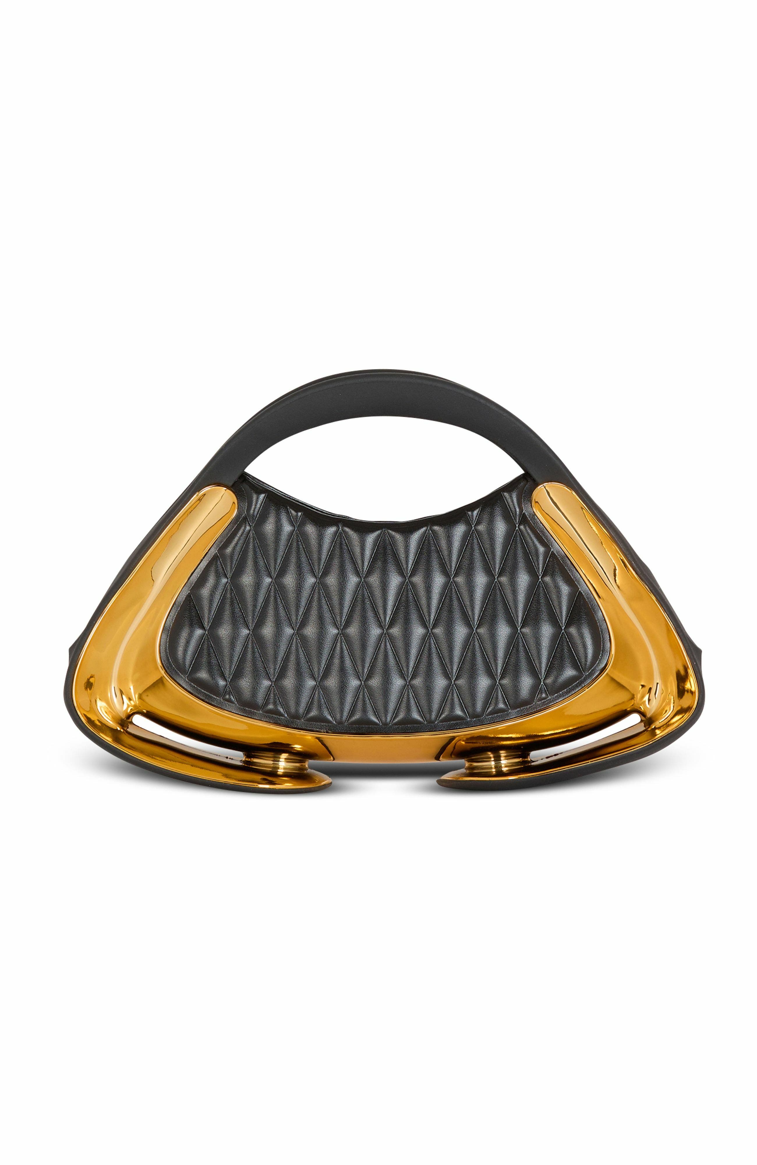 Balmain Quilted Small Jolie Madame Bag, Alternate, color, Black