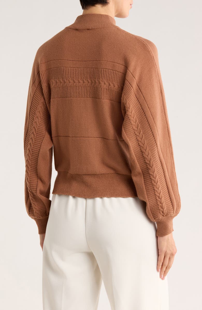 ELIE ELIE TAHARI Dolman Balloon Sleeve Sweater, Alternate, color, Burnt Cognac Beige