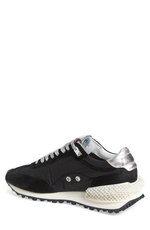 Golden Goose Running Marathon Leather-trimmed Shell Sneakers In Black/silver
