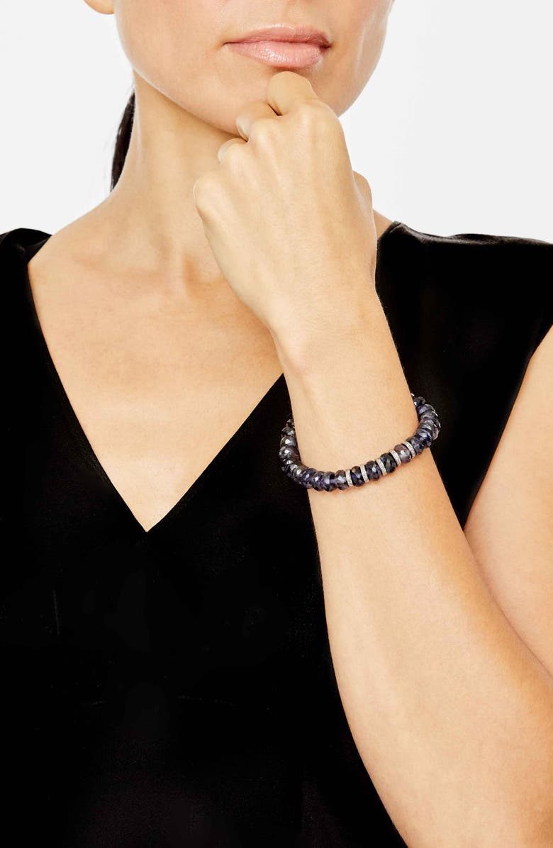 Sheryl Lowe 5-Rondelle Iolite & Diamond Bracelet, Alternate, color,