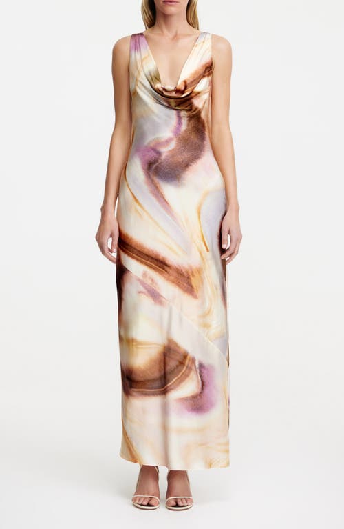Significant Other Lacey Abstract Print Satin Maxi Dress