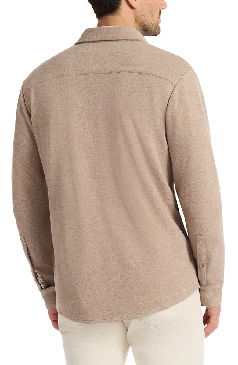 Robert Graham Deschon Cotton Knit Snap-Up Shirt, Alternate, color, Oatmeal