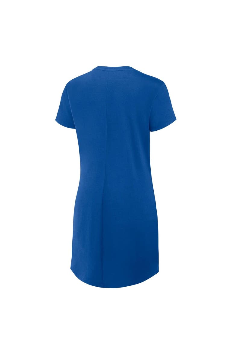 Women's Fanatics Royal Chicago Cubs Ruched Drape T-Shirt Dress, Alternate, color, Royal