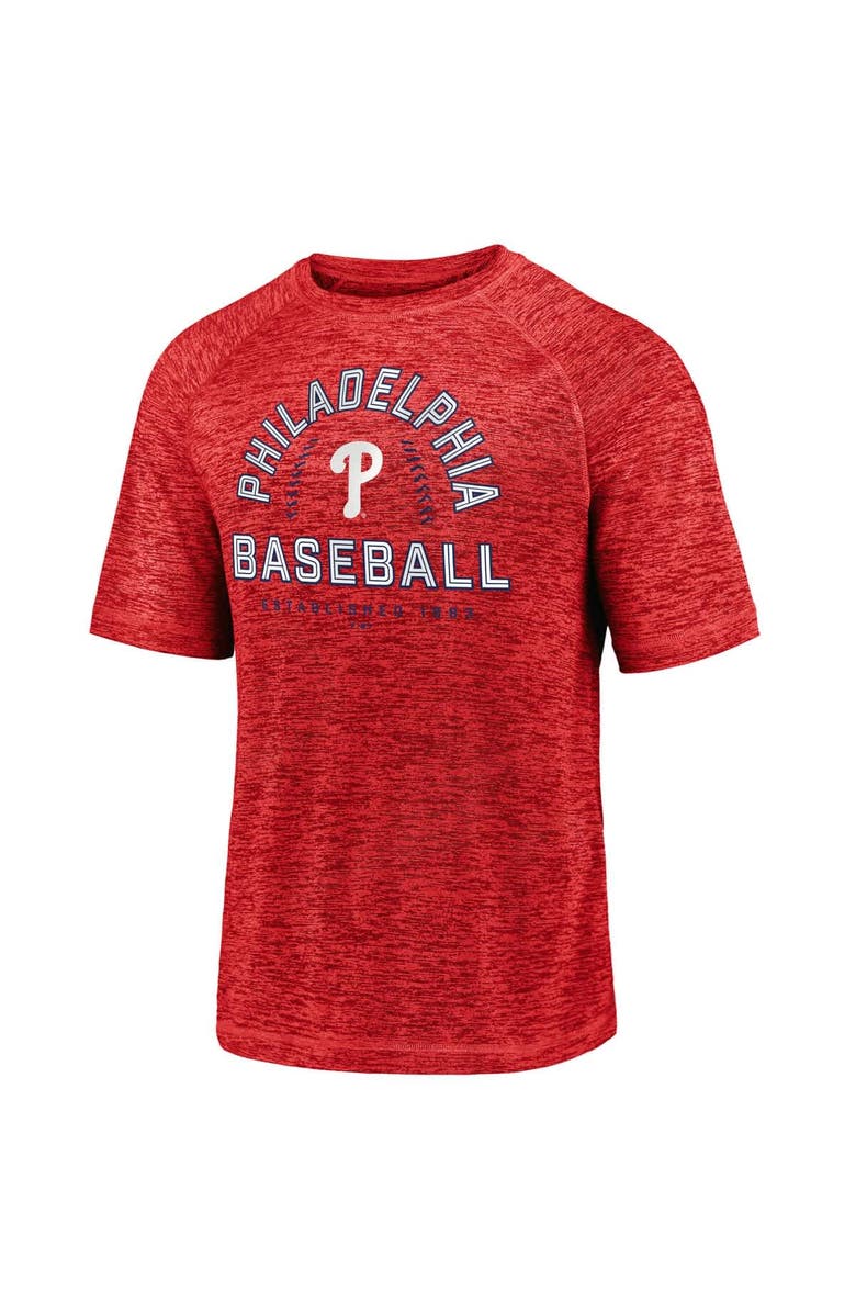 FANATICS Men's Fanatics Red Philadelphia Phillies Line Up Primary Threat Striated T-Shirt, Alternate, color, Red