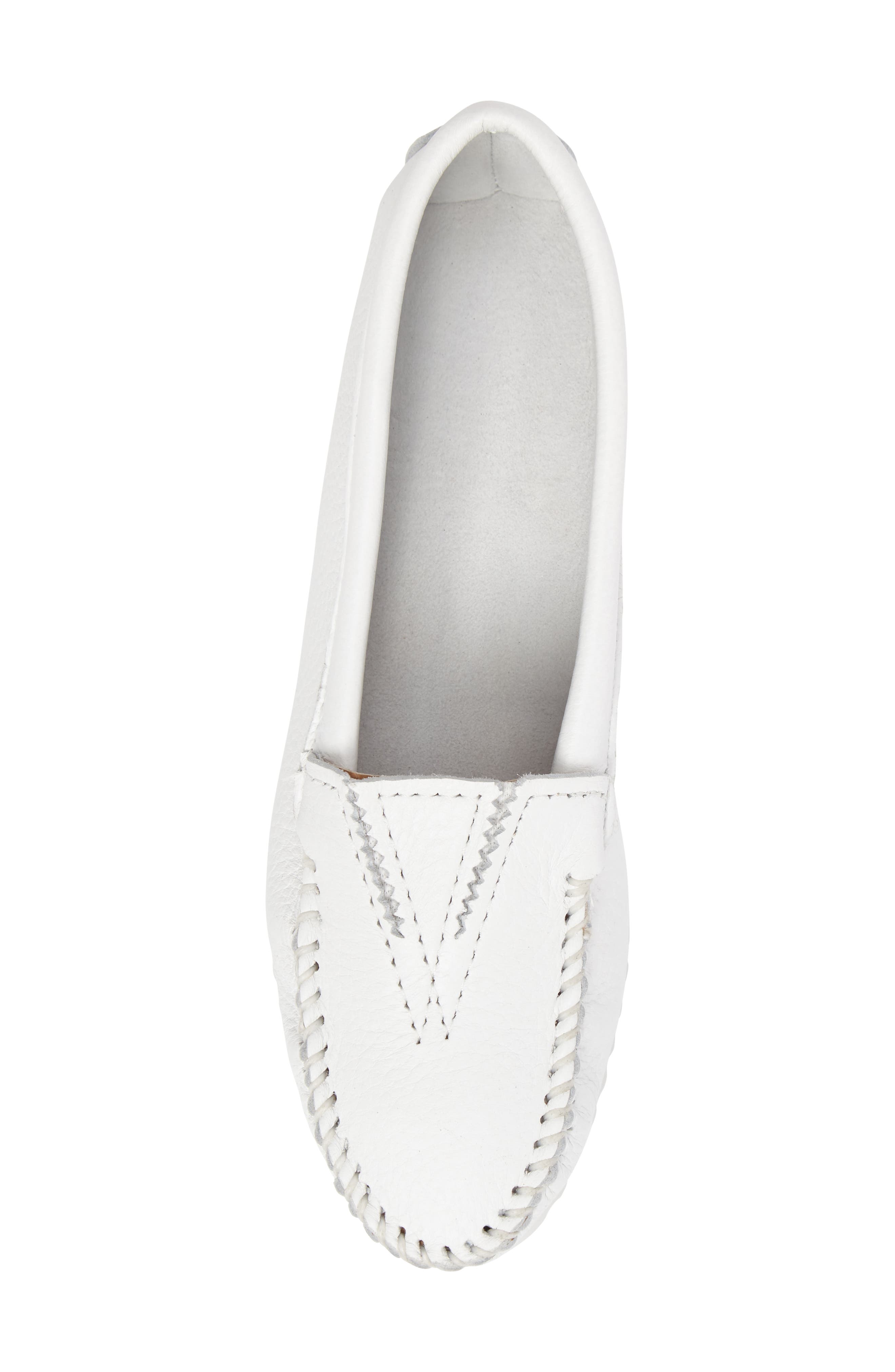 Leather Driving Shoe, Alternate, color, WHITE