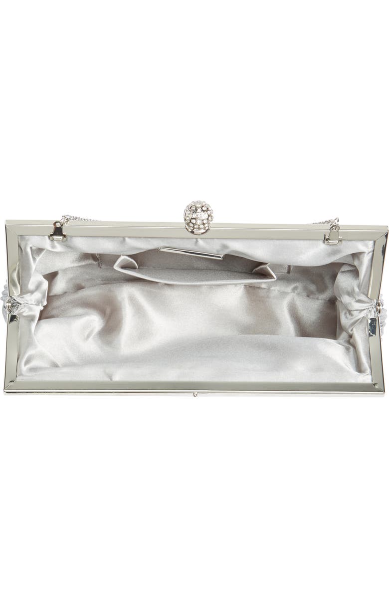 Nina Aneka Pleated Shine Clutch, Alternate, color, Steel