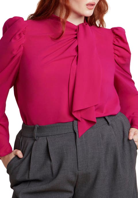 Drape Front Blouse (Plus Available)