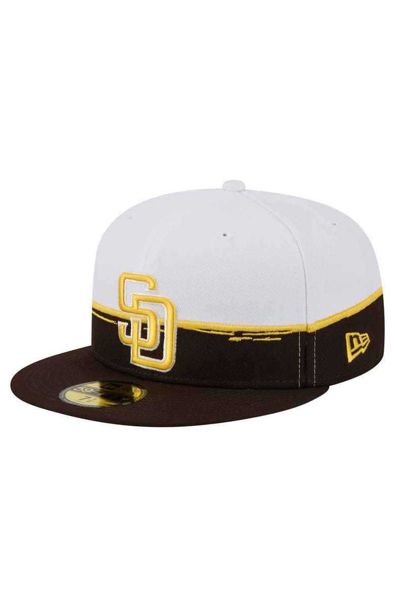 New Era Men's New Era Brown/White San Diego Padres Paint Stroke 59FIFTY Fitted Hat, Main, color, Brown