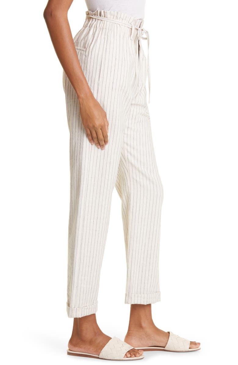 rag & bone Paperbag Waist Stripe Cotton Blend Pants, Alternate, color,