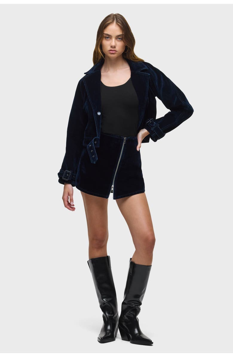 Hudson Jeans Mini Wrap Skort, Alternate, color, Indigo Flocking